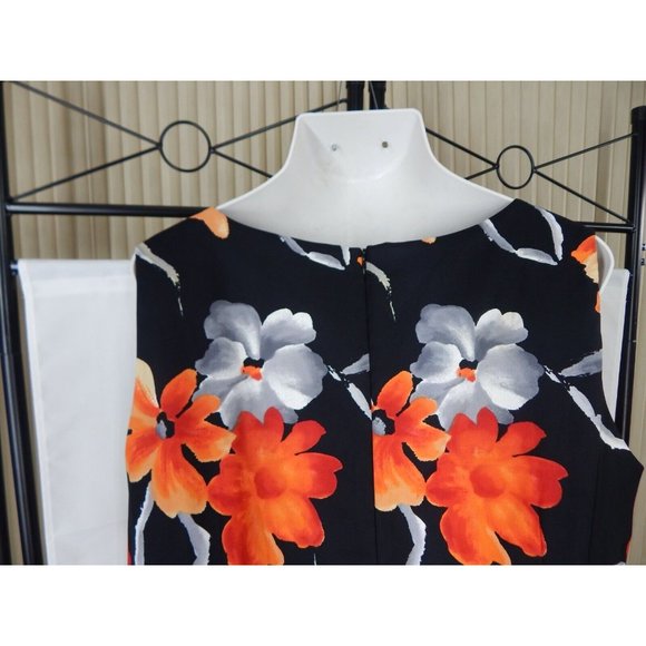 DRESS BARN Black Floral CLASSIC Sleeveless Career DRESS- Women’s SIZE 22 - Picture 7 of 7